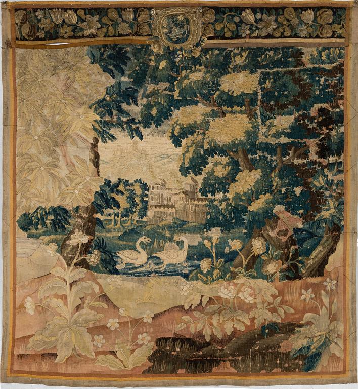 TAPESTRY FRAGMENTS, tapestry weave, ca 230 x 213 cm, Flanders and France 17th century and around 1900.