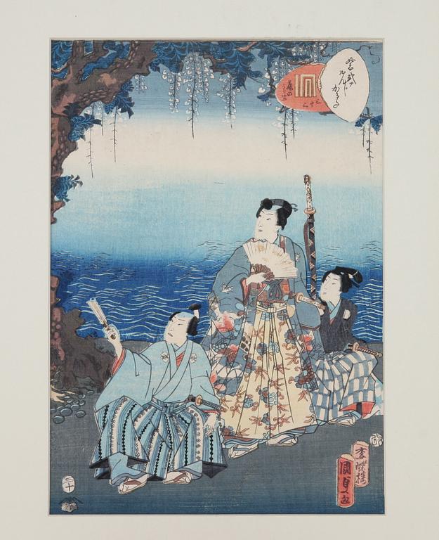 UTAGAWA KUNISADA (TOYOKUNI III), tillskriven. Färgträsnitt.