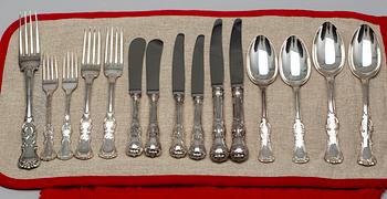 BESTICKSERVIS, 82 delar, silver, modell "Prins Albert", GAB, 1970-tal. Total vikt ca 3900 g.
