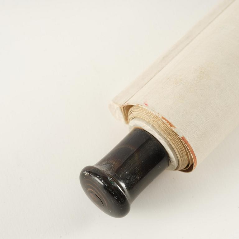 Qian Weicheng, (China 1720-1772), ink and colour on silk. 'Mountainious landscape'.