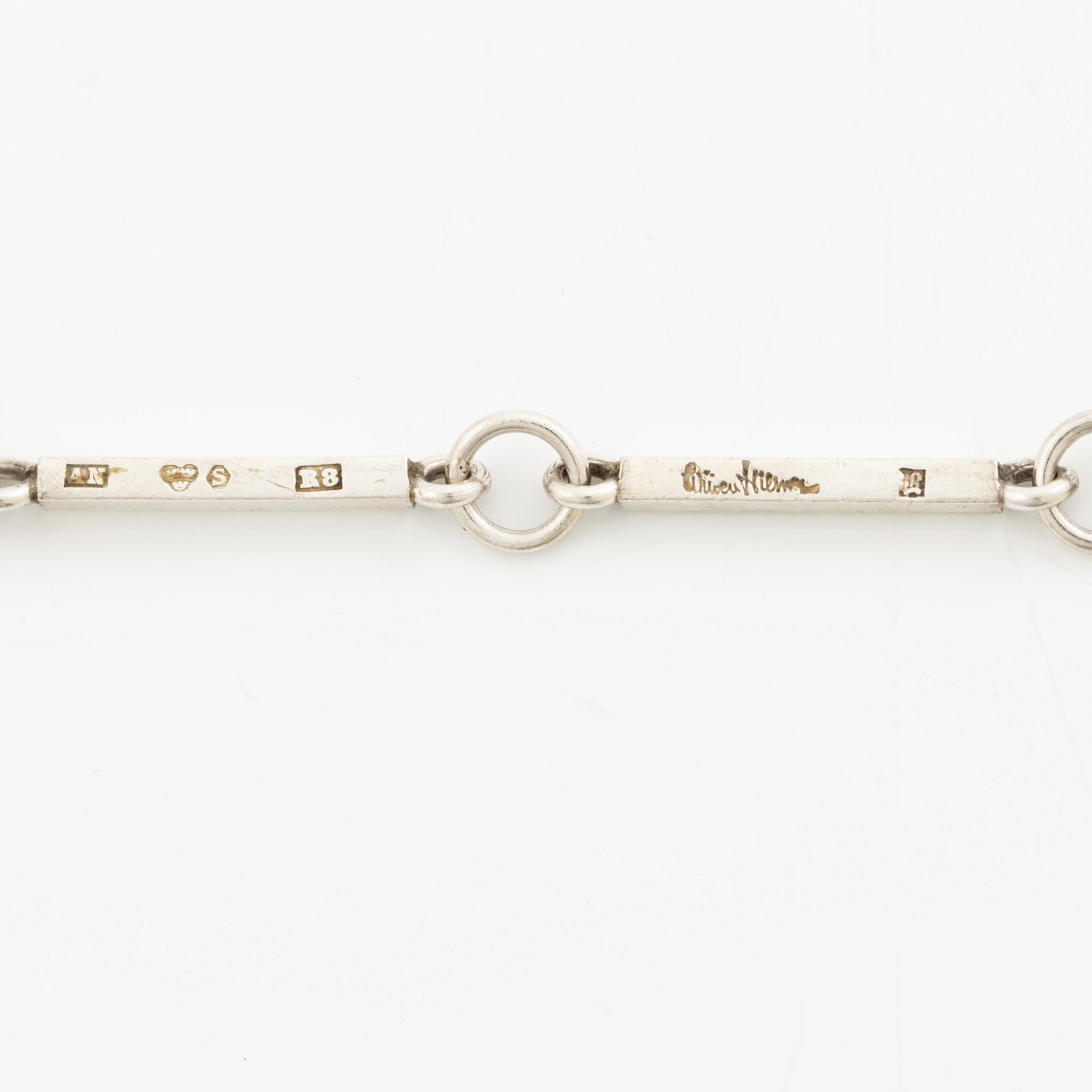 Wiwen Nilsson, a necklace, sterling silver with step-cut rock crystal, Lund 1942.