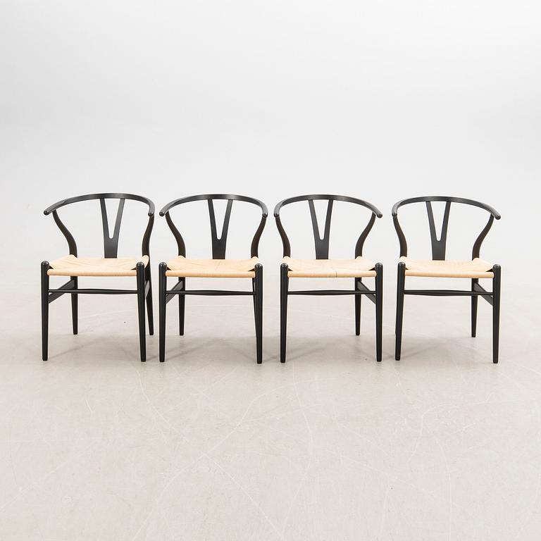 Hans J. Wegner, Chairs, 4 pcs, CH-24 "The Y Chair" Carl Hansen & Son Denmark 21st century.