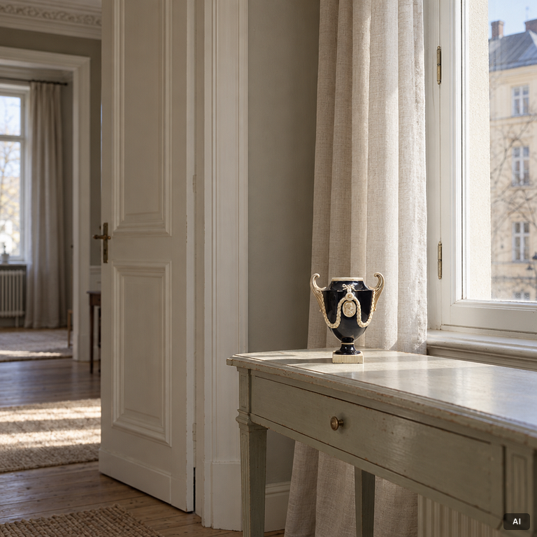 A faience vase, probably Marieberg, late 18th Century.