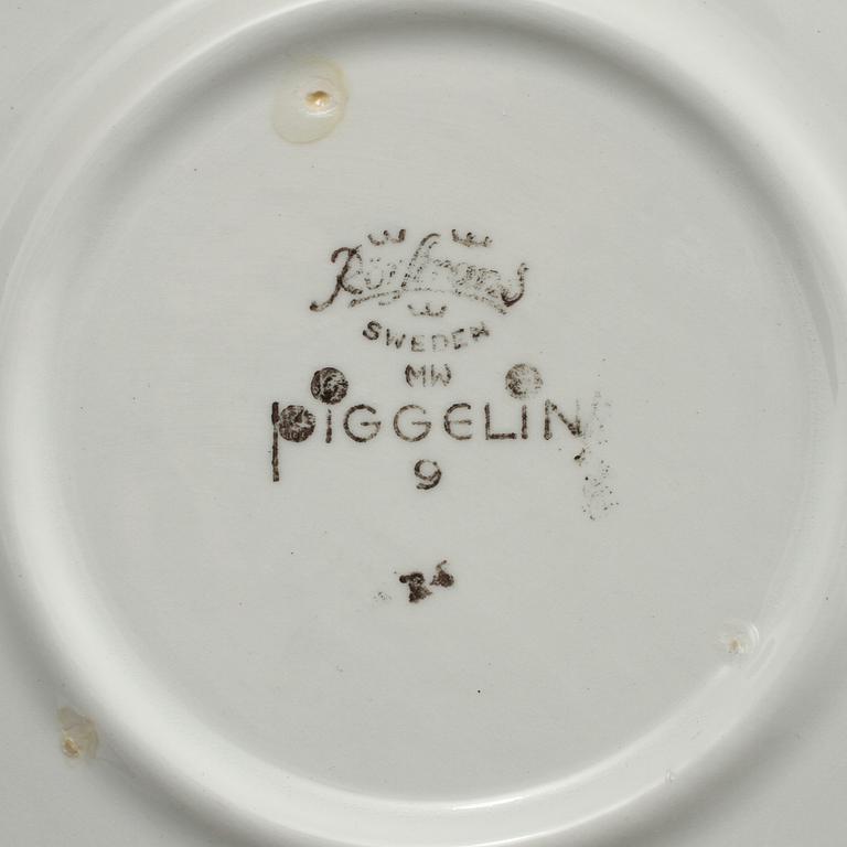 PARTI FLINTGODS, 15 delar,  "Piggelin", Marianne Westman, Rörstrand, 1900-talets andra hälft.