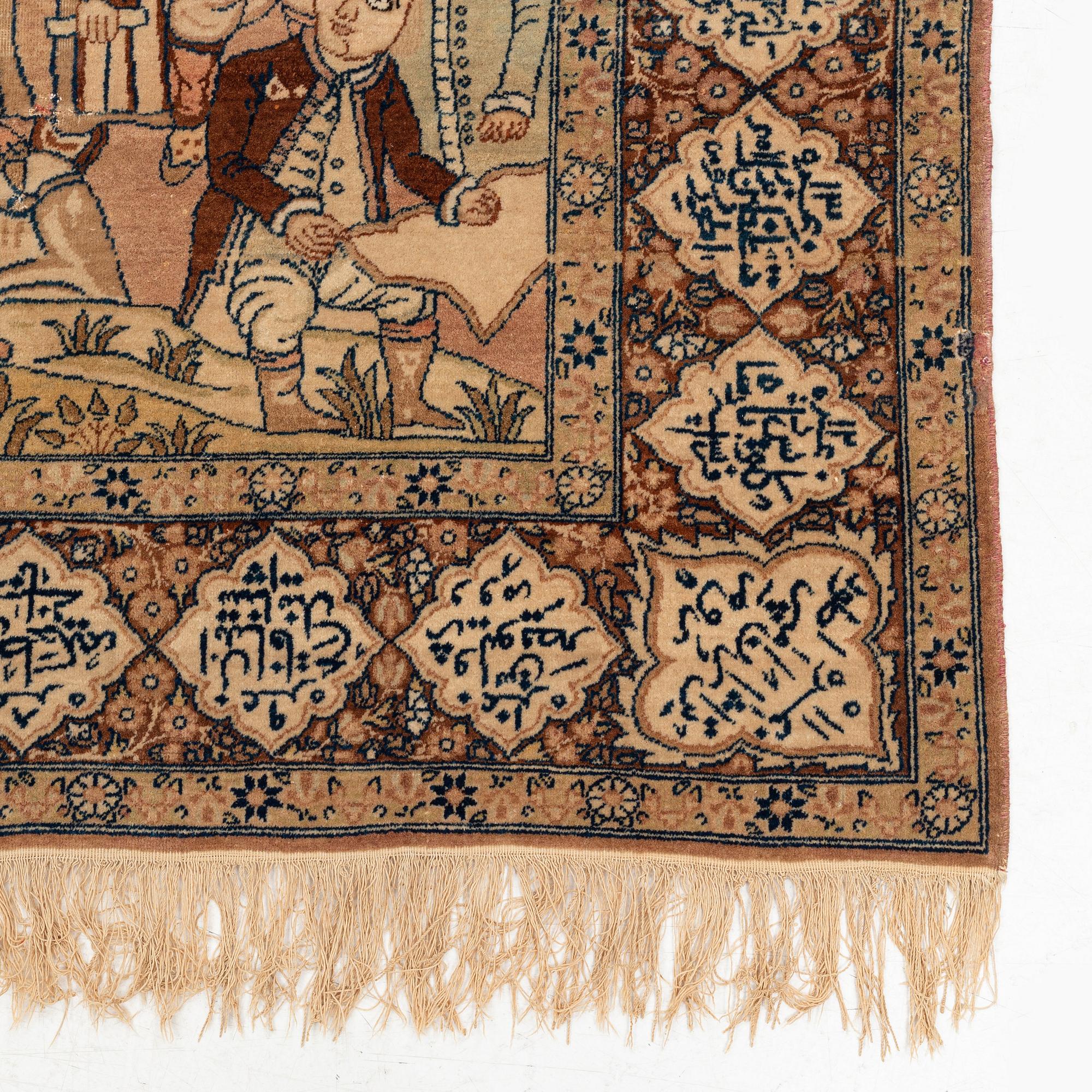 Matta, antik, Kirman Laver "Mashahir" (Världens härskare), ca 230 x 143 cm.