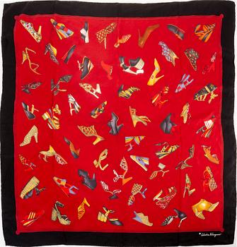 Hermès samt Salvatore  Ferragamo, 2 st scarfsar, 1900-talets andra hälft.