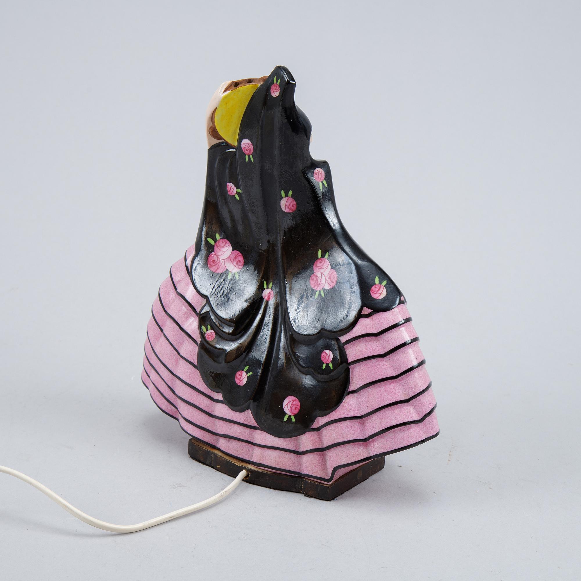 Marcel Bever, an Art Déco ceramic table lamp, Paris.