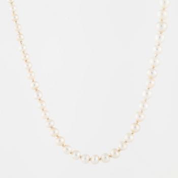 A cultured pearl necklace by Hugo Strömdahl, Stockholm, 1962.