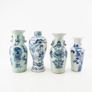 Vaser 4 st Kina sen Qing/1900-tal porslin.
