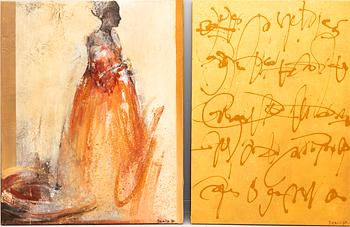 Danka Jaworska, oil on canvas, diptych, signed.
