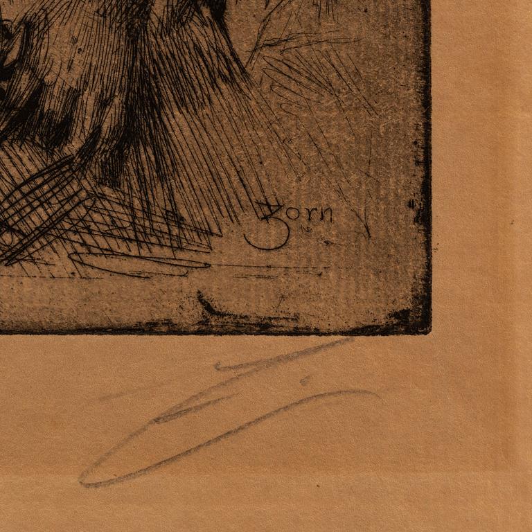 ANDERS ZORN, etsning, 1882,  enda état, signerad med blyerts.