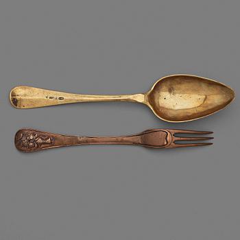 Cutlery, two pieces, circa 1800.