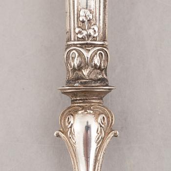 A Set of Six French Silver Oyster Forks, Paris circa 1900.
