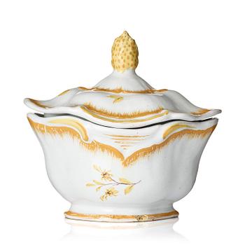 460. A Swedish faience butter tureen with cover, 18th century.