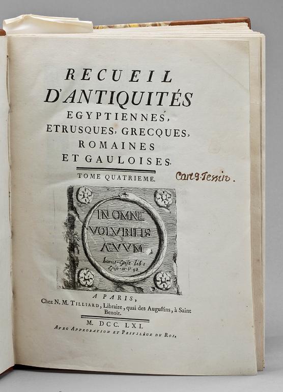 BOK, "Recueil D`Antiquités Egyptiennes, Etrusques, Grecques, Romaines et Gauloises", vol IV, Paris 1761.