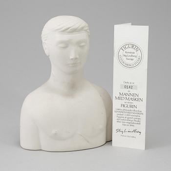 STIG LINDBERG figurin i parian, "Mannen med masken", Gustavsberg 1970-tal. Modellen formgiven 1944.