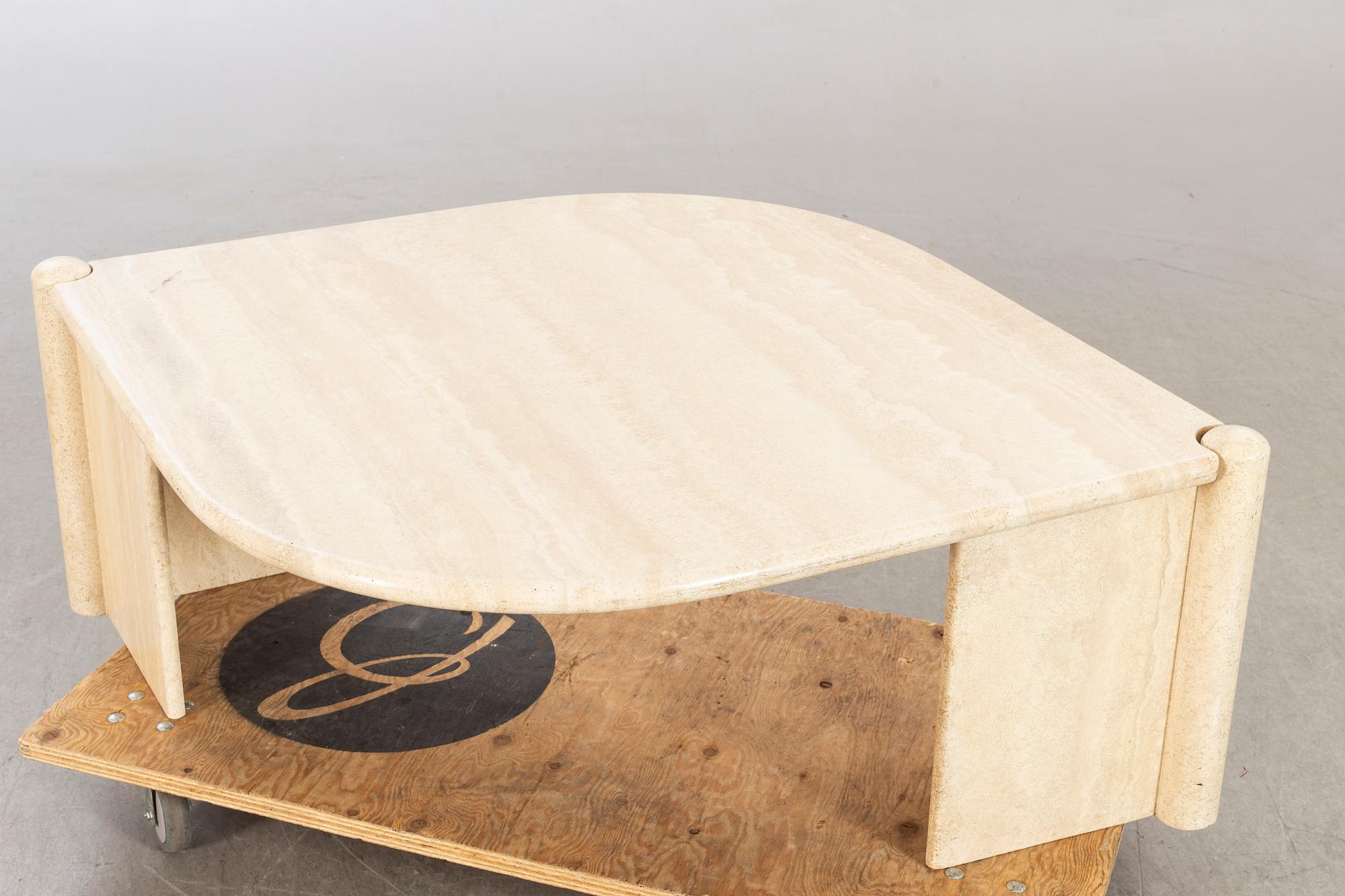 A 20th century second half travertin sofa table.