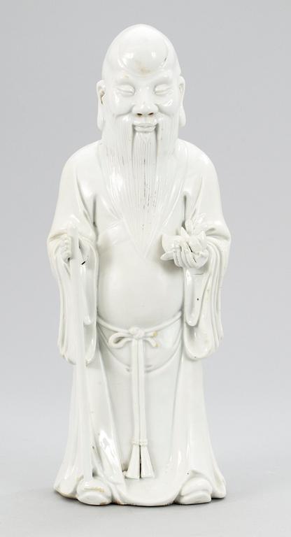 A blanc de chine figure of Sholaou, Qing dynasty.