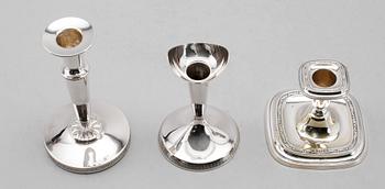 LJUSSTAKAR, 3 par, silver, GAB, K&EC och CG Hallberg, 1954, 1959 och 1960.