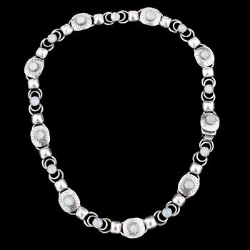 COLLIER, silver samt månsten, Peder Alton. 1956. Tot vikt ca 47g.