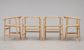 KARMSTOLAR, 4 st, pp 201/203, Hans J Wegner för PP Möbler, Alleröd, Danmark. Formgiven 1969.