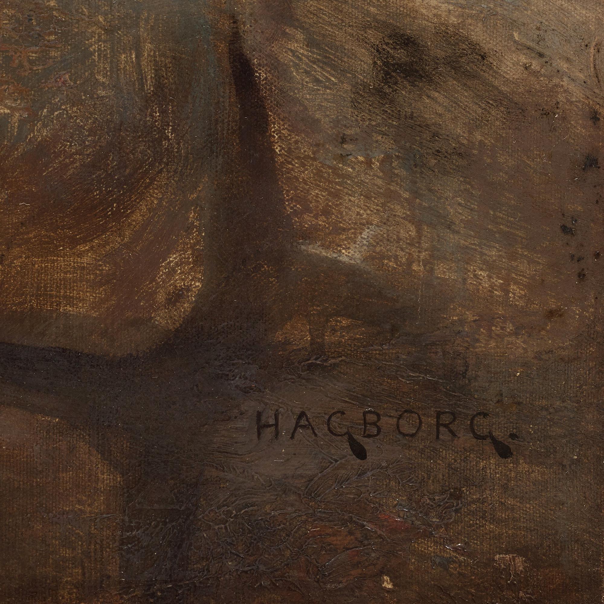 August Hagborg, "Fiskare i Torekovs hamn" (Fishermen in the harbour of Torekov, Sweden).