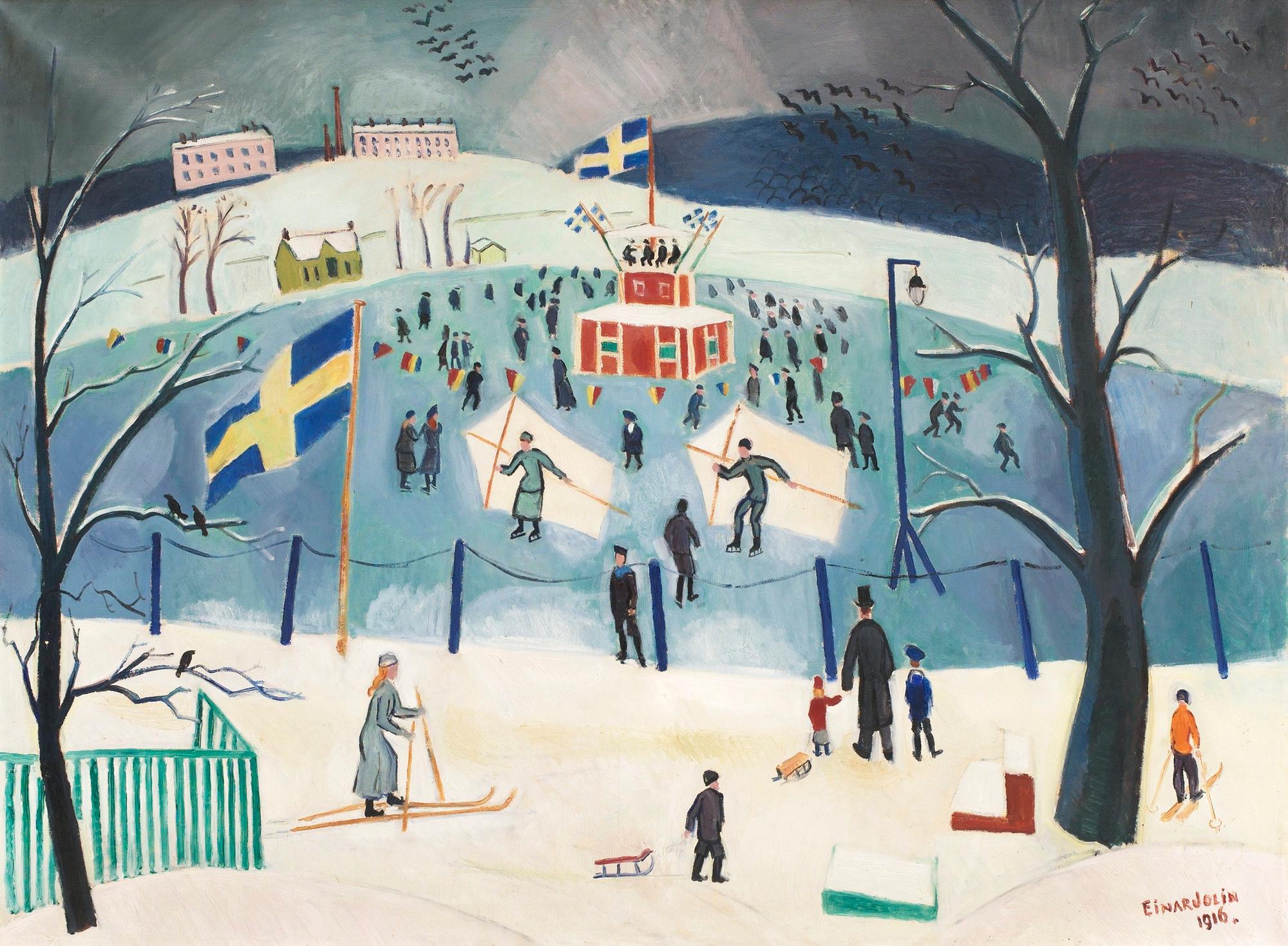 Einar Jolin, "Skridskobanan vid Stallmästaregården".