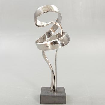 Nils Dahlgren, skulptur, rostfritt stål, monogramsignerad.
