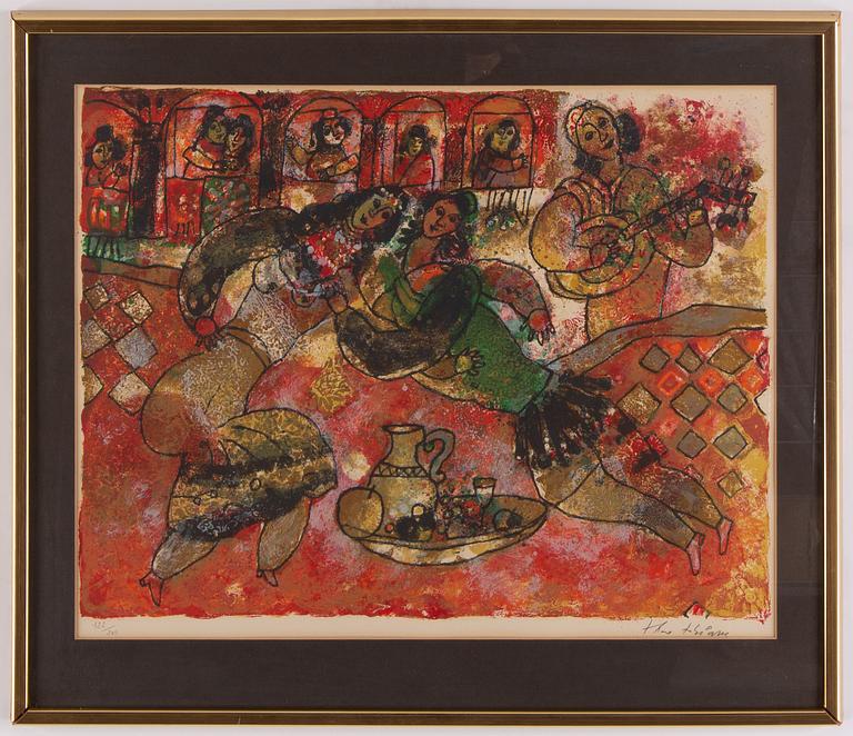 Theo Tobiasse, färglitografi, signerad 122/200.