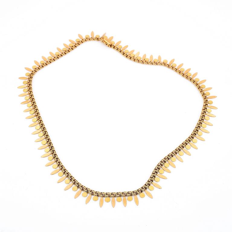 COLLIER, 14K guld. Vikt ca 22,29 g.