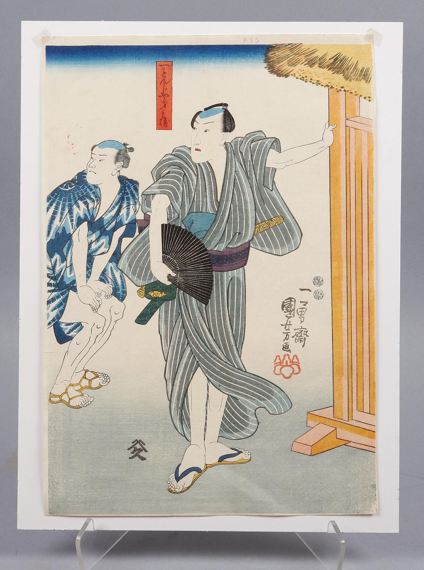 UTAGAWA KUNIYOSHI, träsnitt, 2 st.