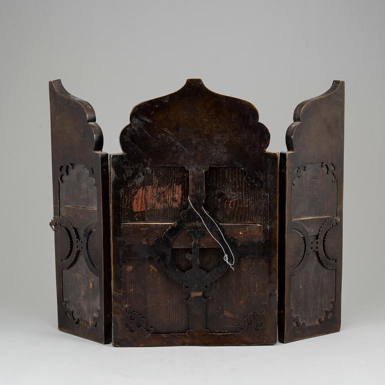 ICON, Russia, 19th Century, 3 parts, tempera on panel.