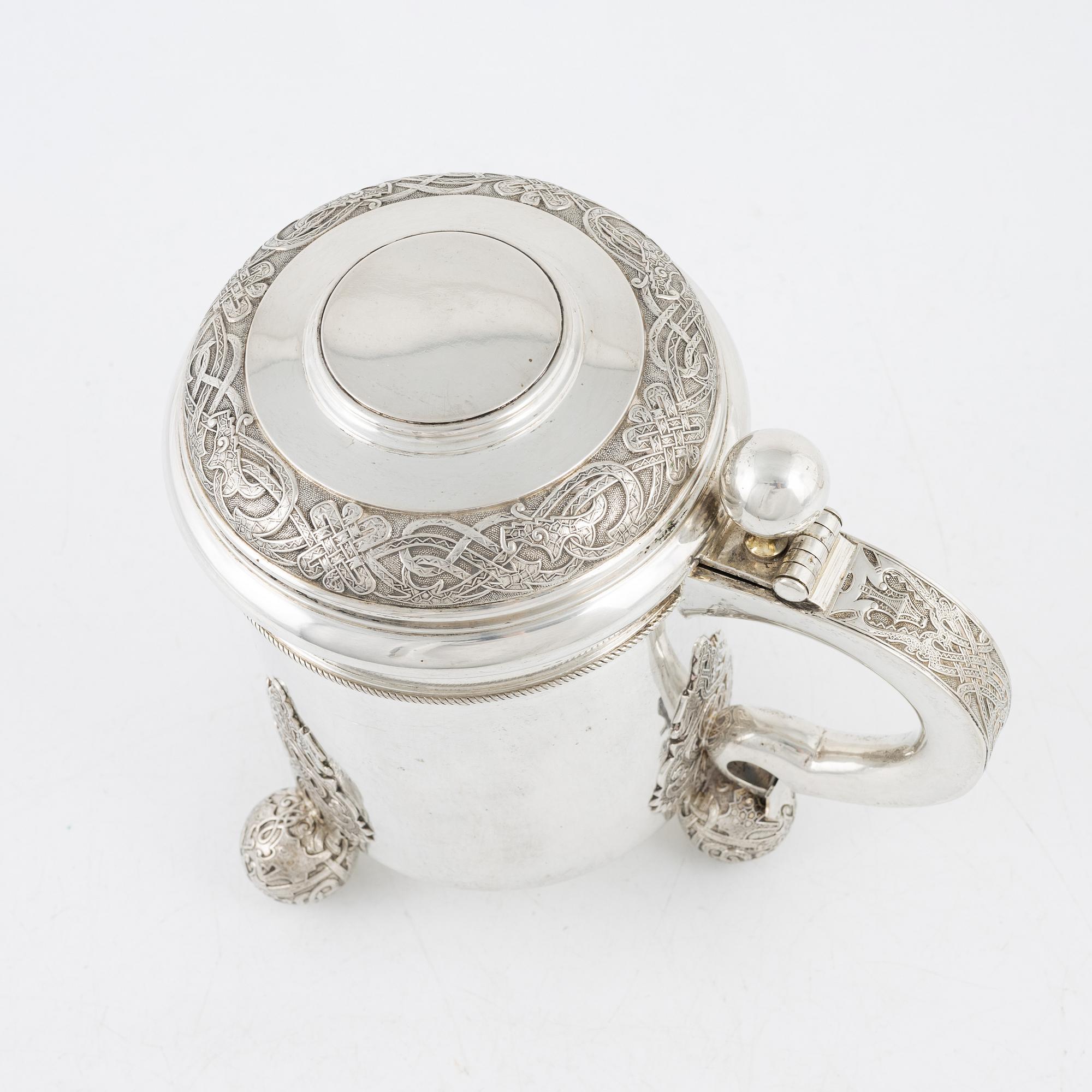 A Baroque style silver tankard, Birger Eriksson Göteborg, after 1927.