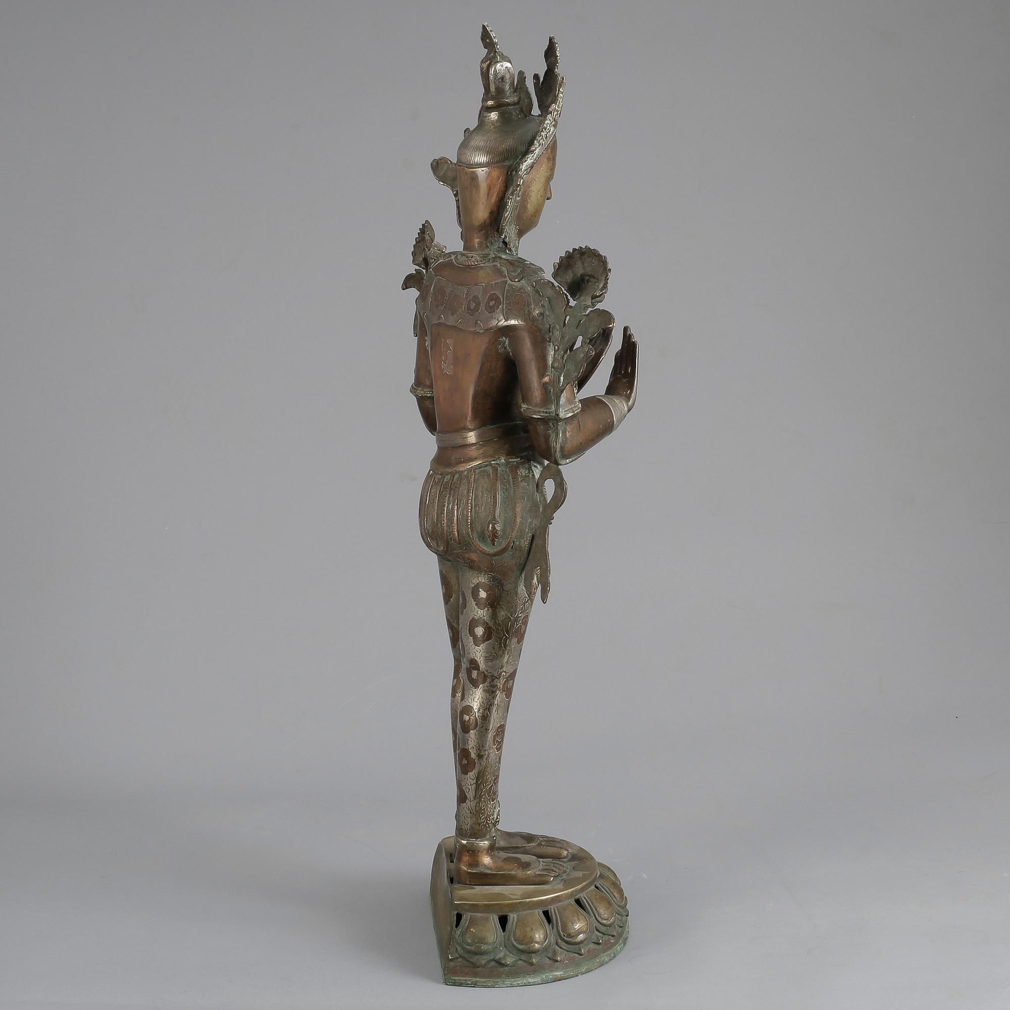 SKULPTUR, brons/vitmetall, orientalisk, 1900-talets mitt.