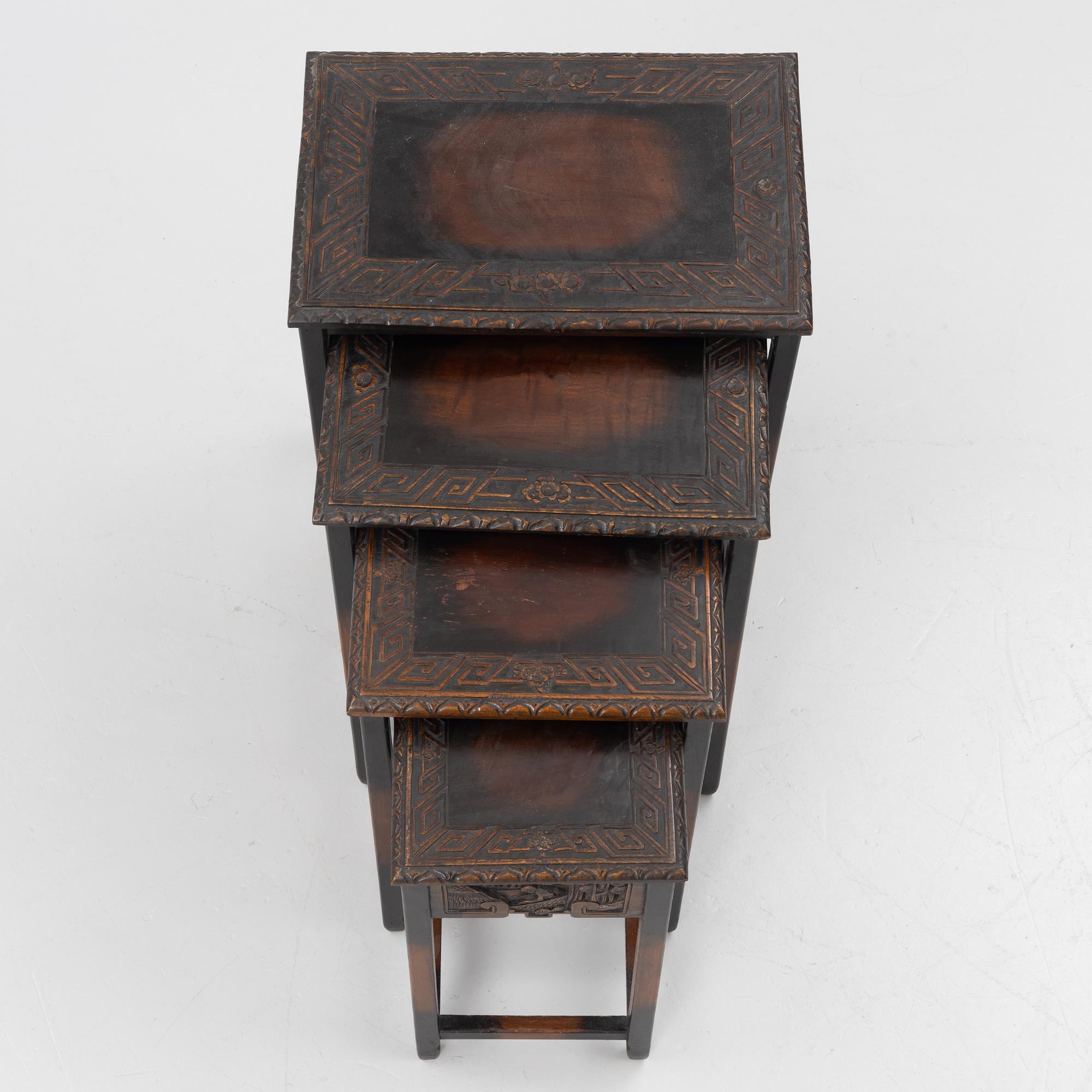 Four nesting tables, China, 20th Century.