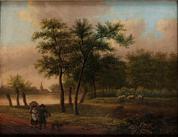 581. Landskap med figurstaffage.