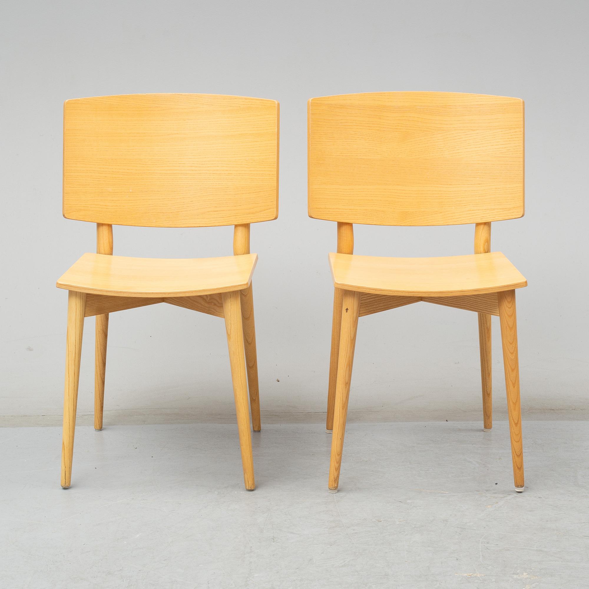 JONAS LINDVALL, STOLAR, 7 st, "Oak", för Skandiform, 2000-tal. Etikettmärkta.