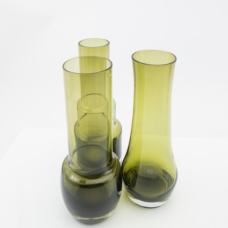 Tamara Aladin, Vases, 5 pcs, glass, Riihimäen Lasi, Finland, 1960s/70s.