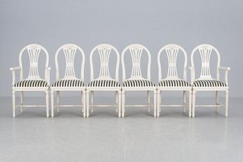 MATSALSGRUPP, 8 delar, gustaviansk stil, 1900-tal.