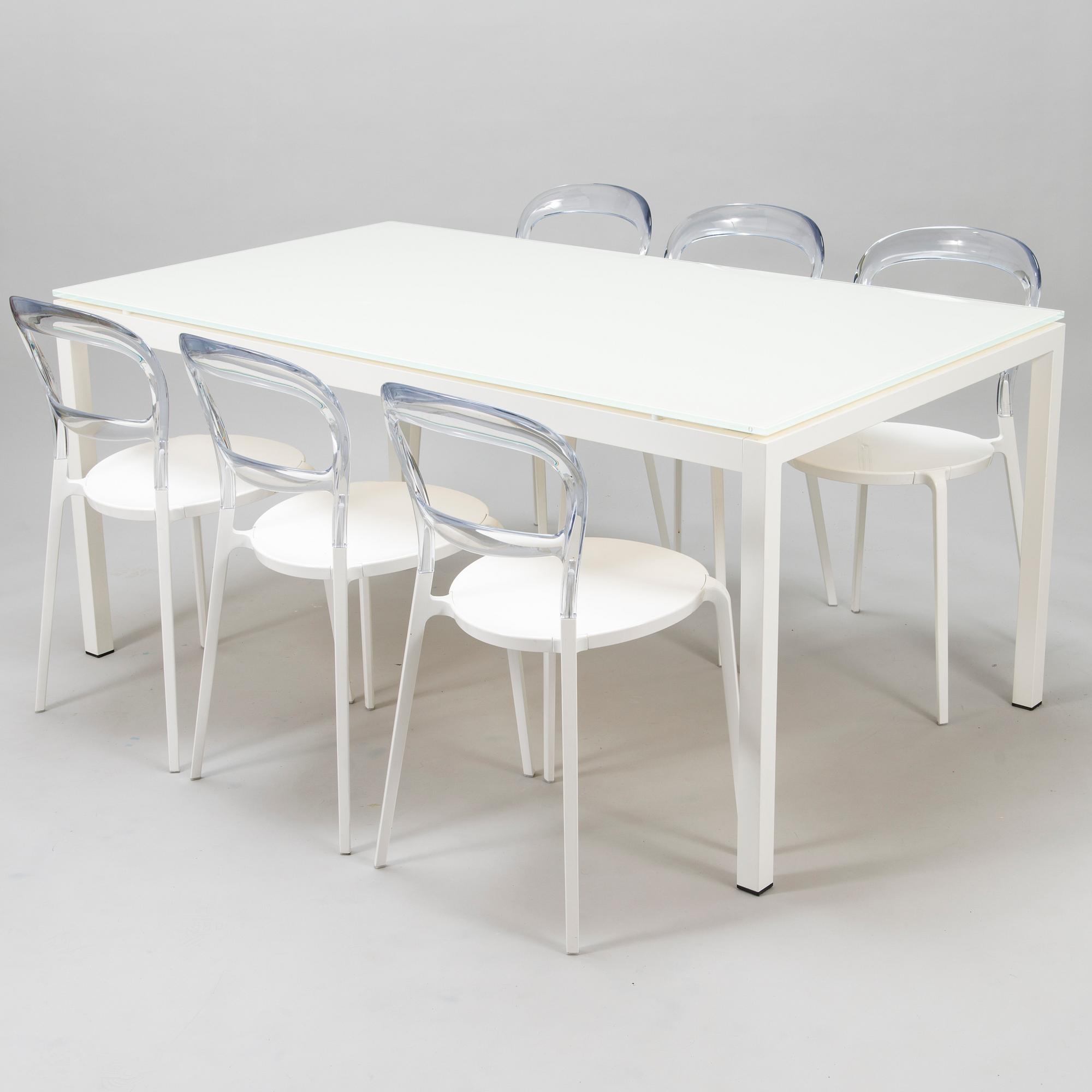 RUOKAPÖYTÄ JA 6 TUOLIA, Calligaris, Italien, 2000-tal.