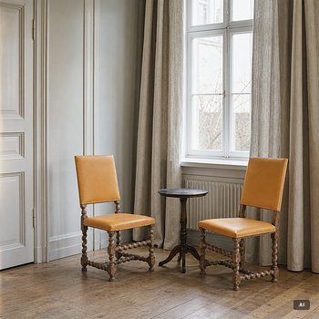 Stolar, ett par snarlika, Barock, omkring 1700-talets mitt.