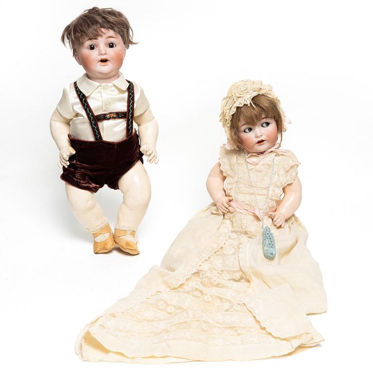 Dolls, 2 pcs, Alt Beck & Gottschalk 1361 and Kestner 257, Germany, 1910s.