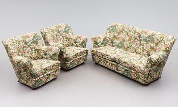 SOFFGRUPP, 3 delar, 1900-talets mitt.