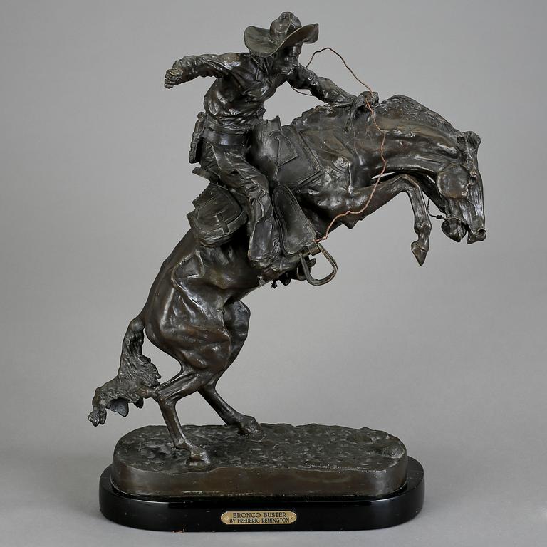 FREDERIC SACKRIDER REMINGTON, efter, skulptur, brons, stämpelsignerad.