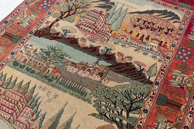 Carpet, figural. approx. 200 x 140 cm.