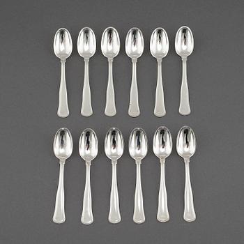 KAFFESKEDAR, 12 st, silver, "Gammal dansk", Cohr, Danmark, 1900-talets andra hälft.