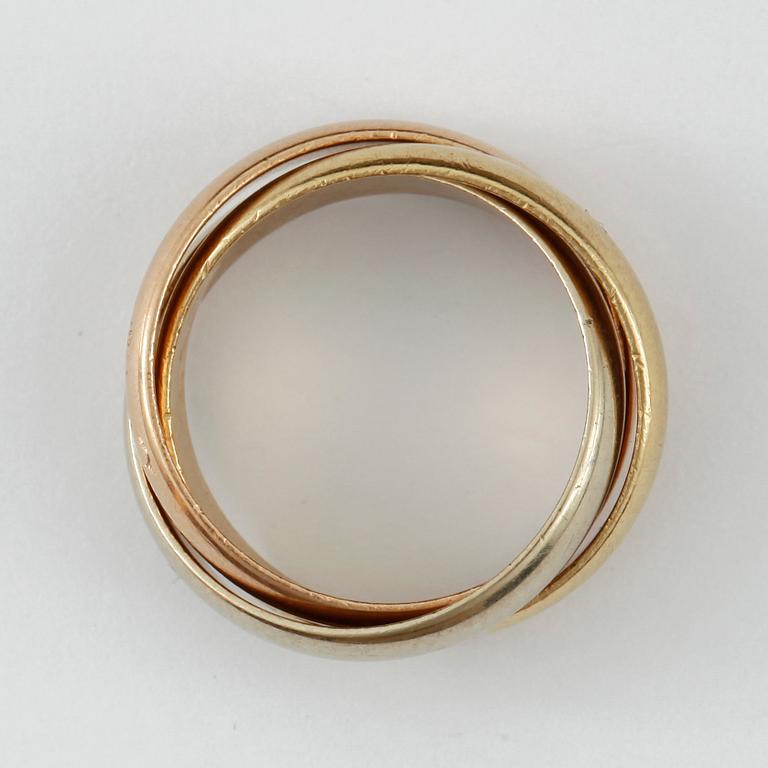 RING, Cartier, "Trinity". 18k gul-, röd- och vitguld. Vikt ca 7,6 gram.