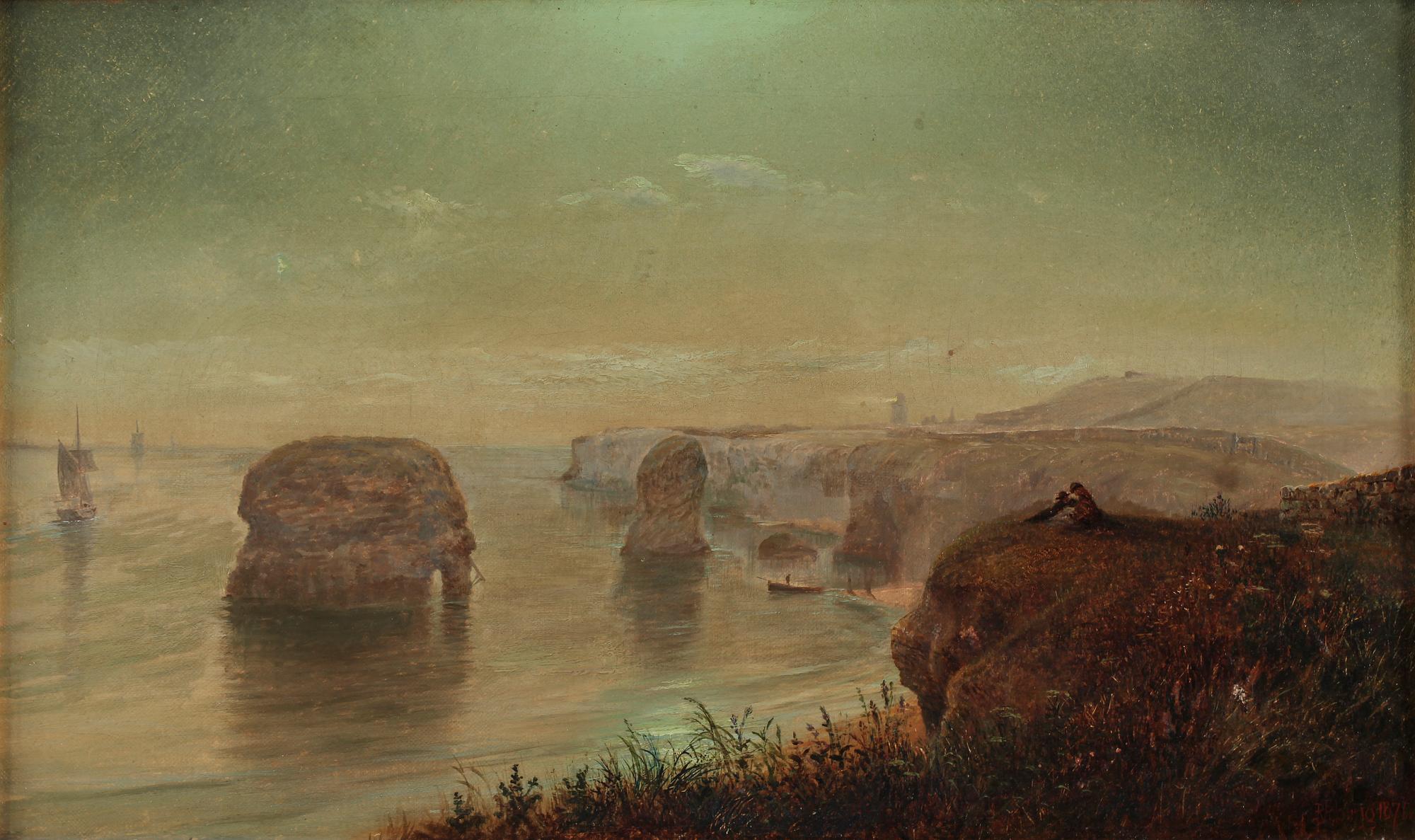 OKÄND KONSTNÄR, olja på duk, sign Robbing ? o dat 1874.