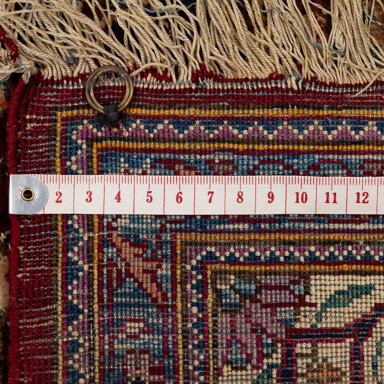 A semi-antique silk Kashan, central Persia, c. 210 x 140 cm.