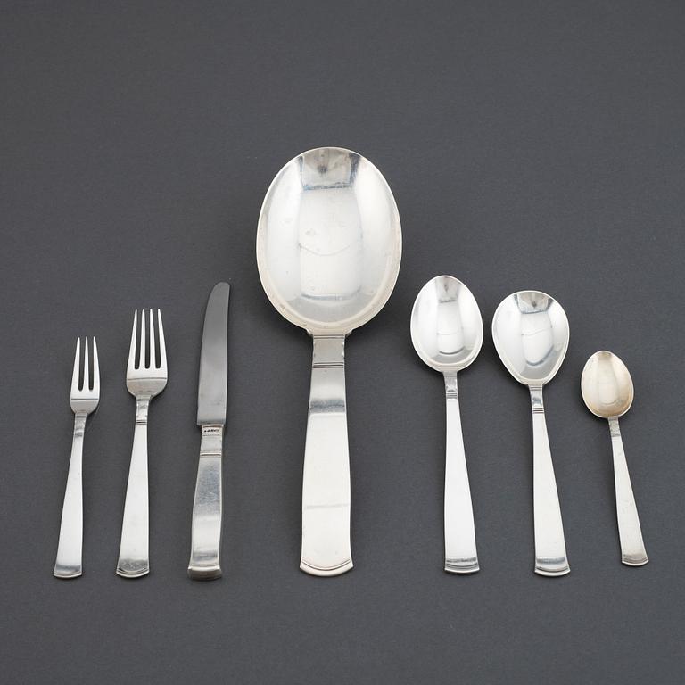 JACOB ÄNGMAN, Rosenholm, bestickservis, 33 delar, silver, GAB.